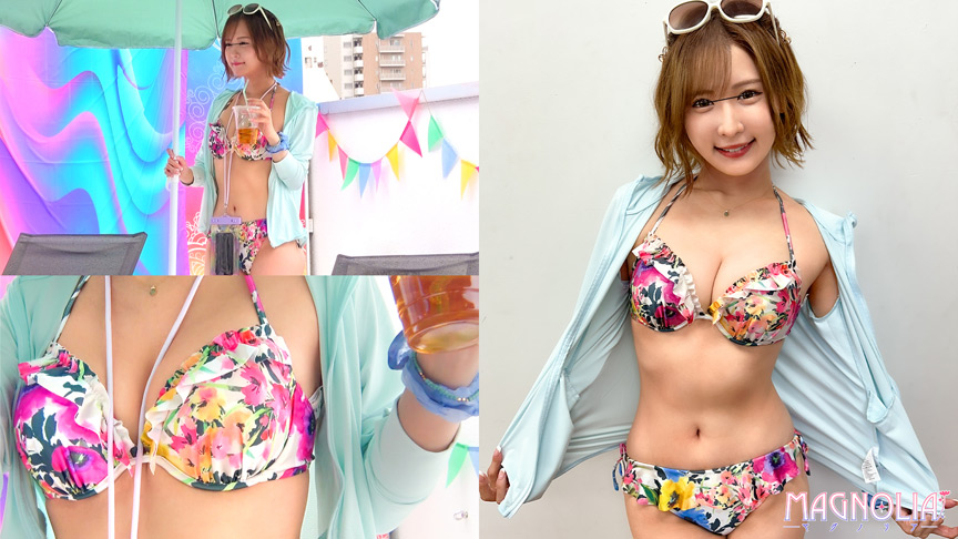 「『恋人を求めて水着ギャルと一般男性がお互いに触れ合うオイルマッサージでどこまで発展するのか！？』白ギャルとイケメンがマッチングしてヌルヌル素股で擦り合い♪…生ハメに発展して中イキしながら彼氏のことを忘れて浮気中出し☆【街角素人モニタリング＃なるみ】」のサムネイル